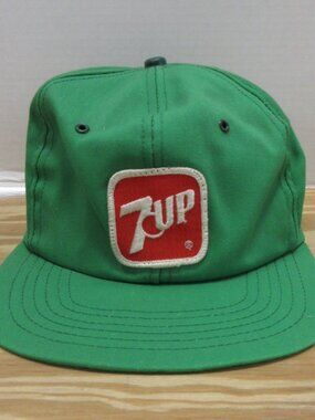 VINTAGE 7Up Hat Cap Snapback Soda Promo Adjustable 90s Embroidered